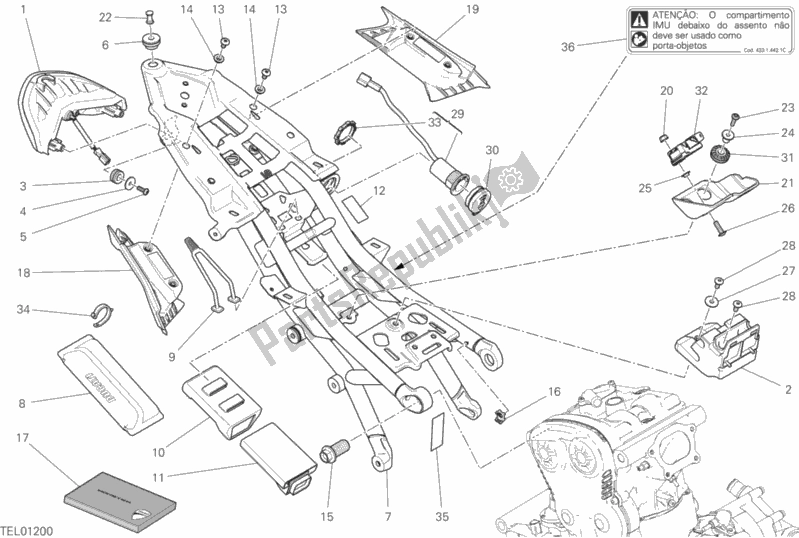 Todas las partes para Marco Trasero Comp. De Ducati Monster 1200 S Brasil 2019
